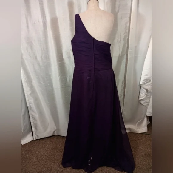 Da Vinci TAG Long Formal Dress, One Shoulder, Ruched, Purple, Long , 16 - Picture 5 of 13